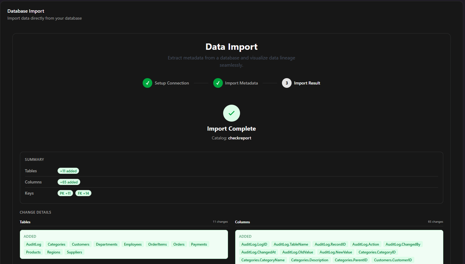 Import Result