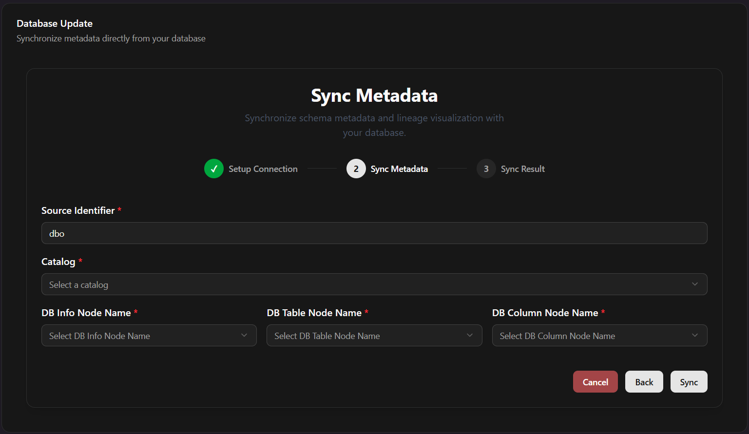 Sync Metadata